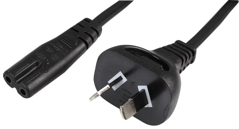 PRO ELEC Australian/New Zealand to IEC C7 (Figure 8) Extension Lead 2m 2.5A 250V