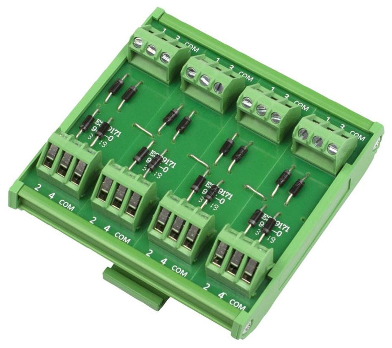 16 Way Diode 35mm DIN Rail Module, Common Anode