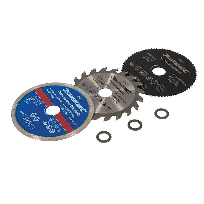 Mini Saw Blade Set 3pce - 85mm Dia - 15mm Bore