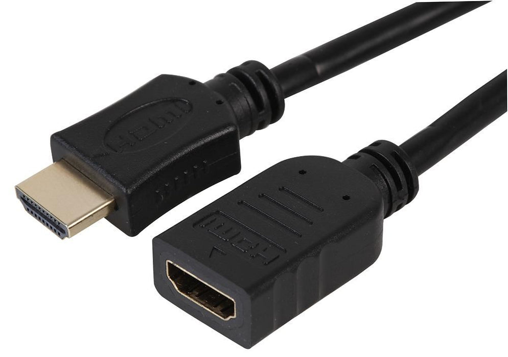 HDMI Lead with Ethernet, Male to Female, Nickel Plated Contacts