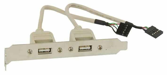 2x USB 2.0 A Female to 2x USB Header Slot Plate Adaptor, 0.18m