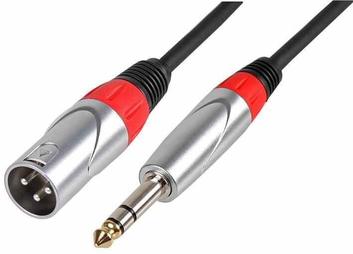 6.35mm (1/4") 3-Pole Jack Plug to 3-Pin XLR Plug Lead