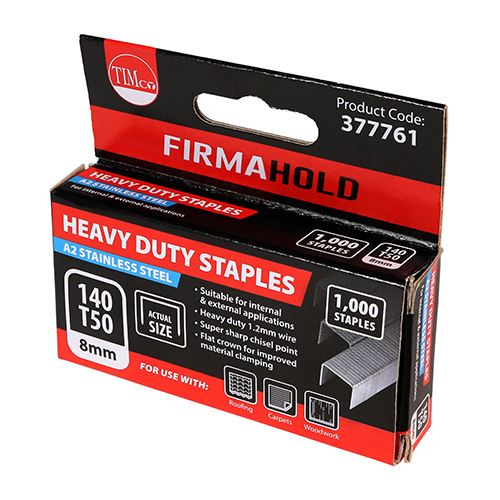 Heavy Duty Staples - Chisel Point - A2 Stainless Steel - 1000 Pieces