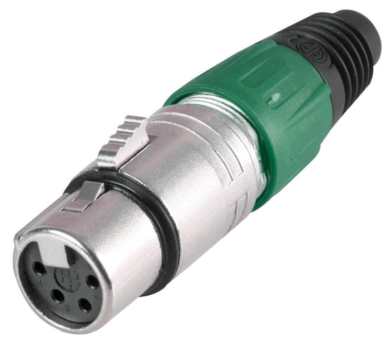 4 Pole XLR Socket, Green