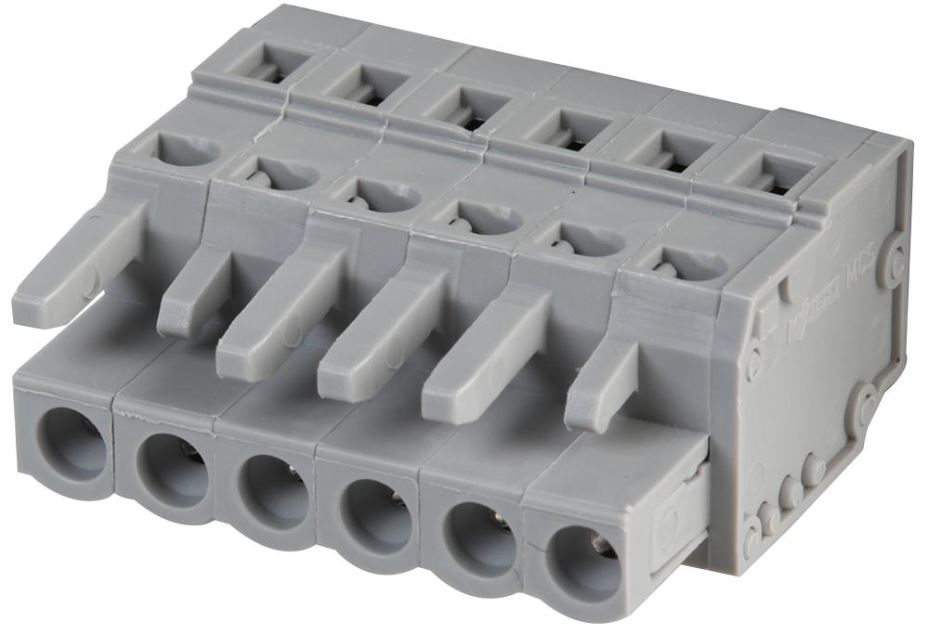 Pluggable Terminal Socket Connector with CAGE CLAMP Actuation 5mm Pitch Grey