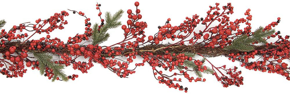 1.8m Red Berry Decorative Garland