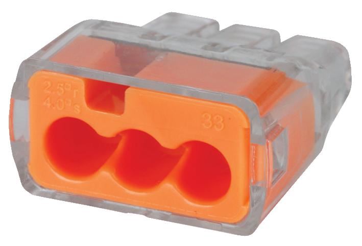 In-Sure™ Push-in 3-Port Wire Connectors, Orange