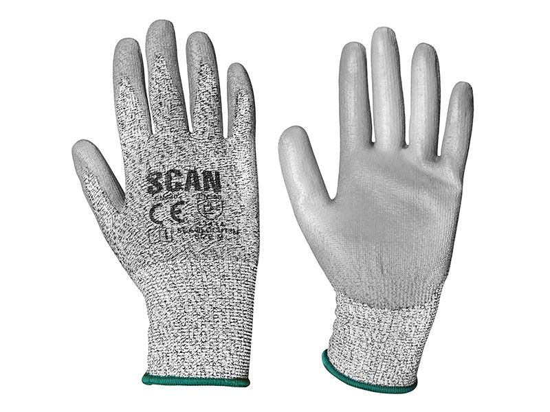 Grey PU Coated Cut 3 Gloves