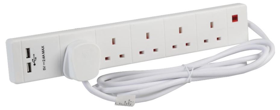 5 Way Extension Lead with USB Socket