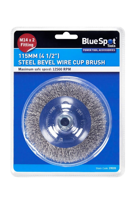 115mm (4 1/2") M14 x 2 Steel Bevel Wire Cup Brush