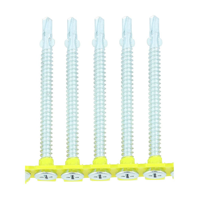 Collated Timber to Light Section Screws - Countersunk - Wing-Tip - Self-Drilling - Zinc (Size 4.8 x 65 - 500 Pieces)