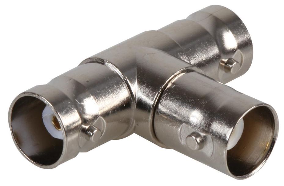 50 Ohm BNC Socket To 2x BNC Sockets Tee Adaptor