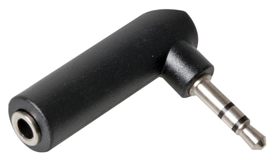 3.5mm Stereo Jack Socket To 3.5mm Stereo Jack Plug, 90 Degree Angle
