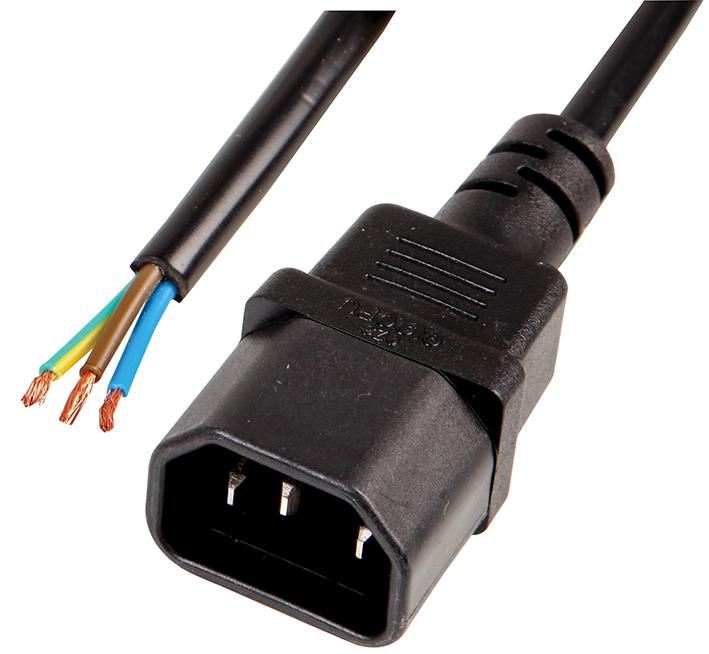 IEC C14 Plug to Bare Ends Power Lead