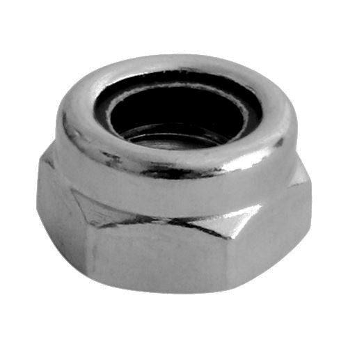 Hexagonal Nylon Locking Nuts - Type T - A2 Stainless Steel. Various Sizes