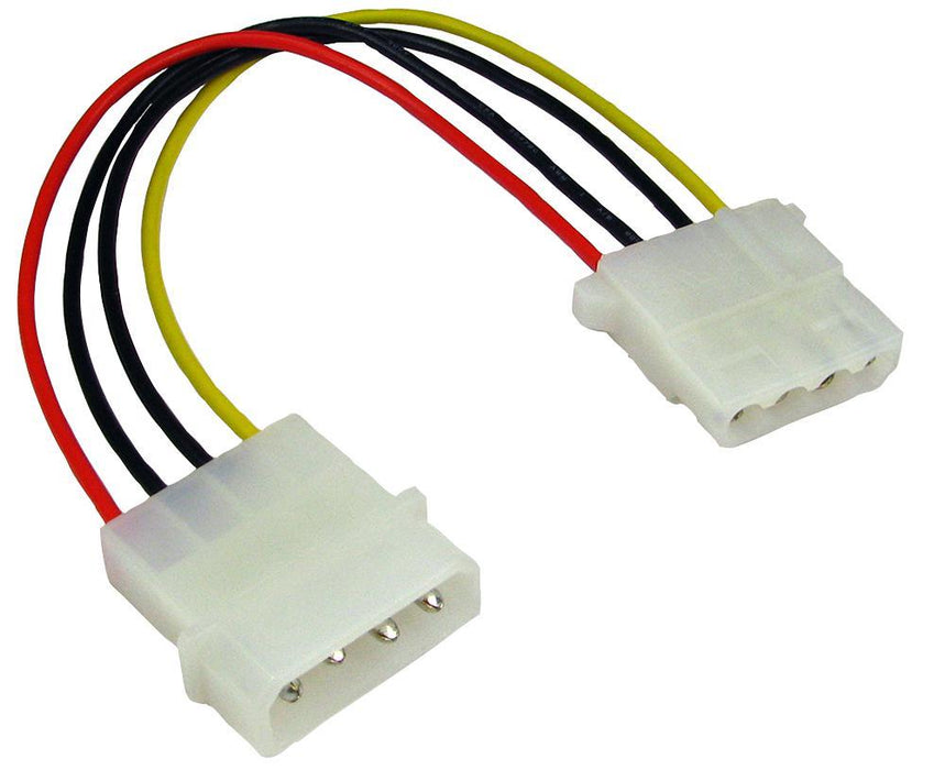 4 Pin Molex Male to Female Internal Power Extension Lead, 110mm