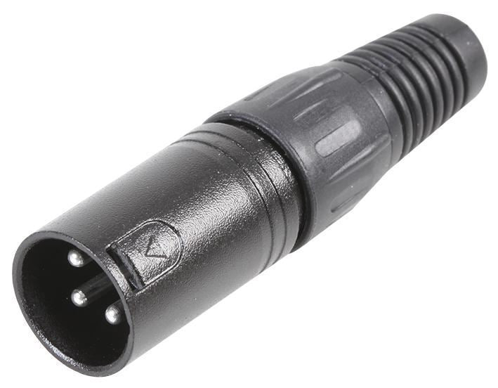 XLR Plug, 3 Pin, Black