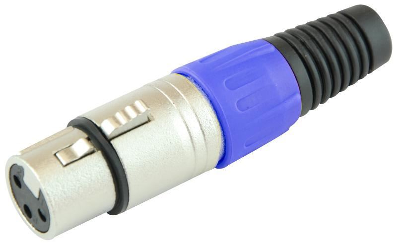 XLR Socket with Blue Coloured Strain Relief