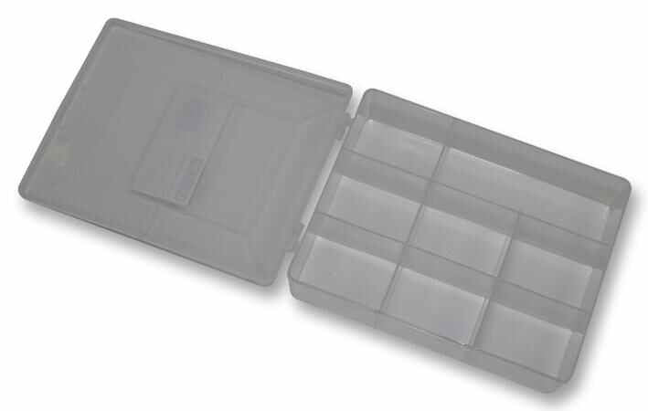 8 Compartment Organiser Box Clear - 42mm x 185mm x 142mm