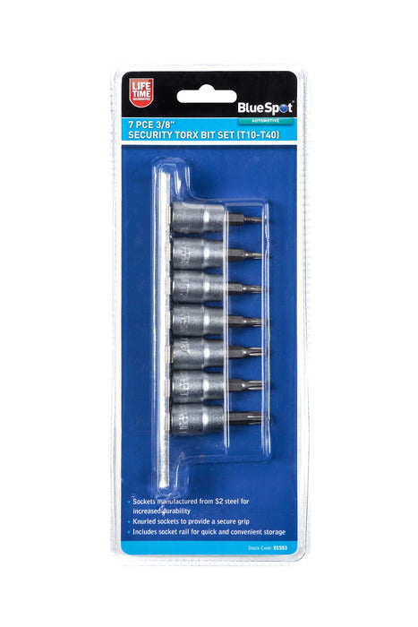 7 PCE 3/8" Security Torx Bit Set (T10-T40)