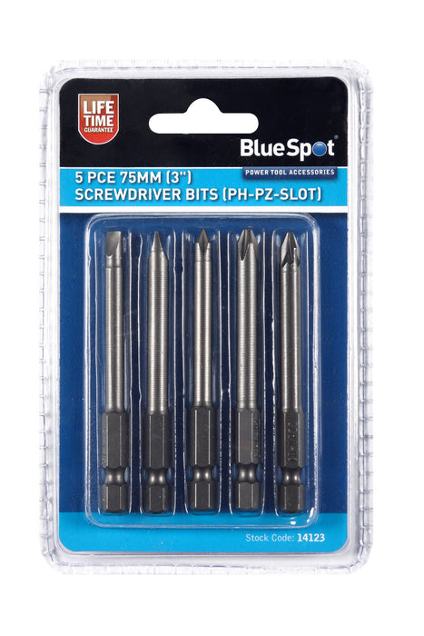 5 PCE 75mm (3") Screwdriver Bits (PH-PZ Slot)