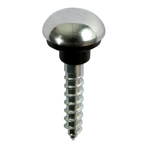 Mirror Screws - Chrome Plated Head Screw Cap With Rubber Washer - Zinc