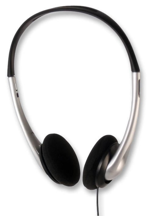 Lightweight Stereo Headphones Silver/Black