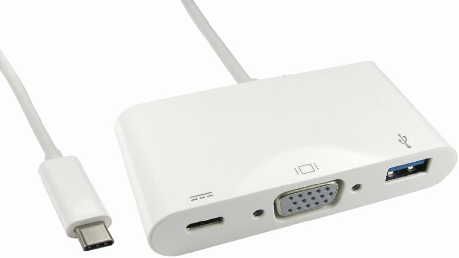 USB Type-C to VGA & USB 3.0 Adaptor with Power Delivery