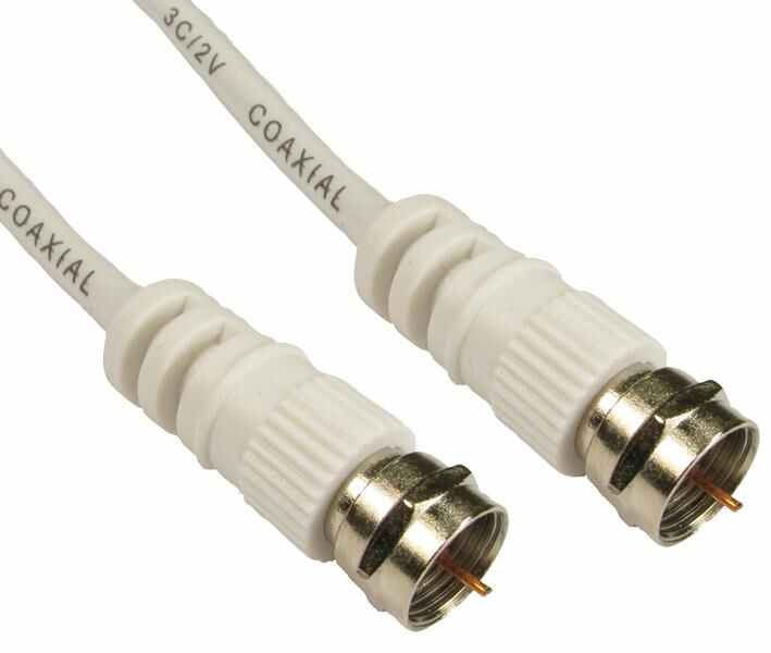F Plug to F Plug Satellite Lead with Nickel Plated Connectors, 10m
