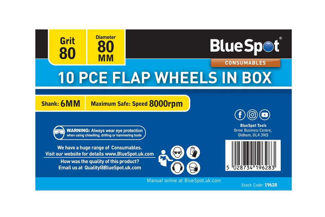 80mm Flap Wheels In Box - 10 Piece
