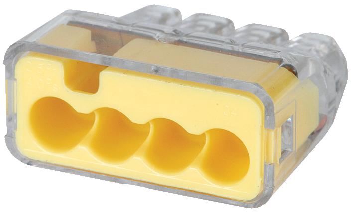 In-Sure™ Push-in, 4-Port Wire Connectors, Yellow