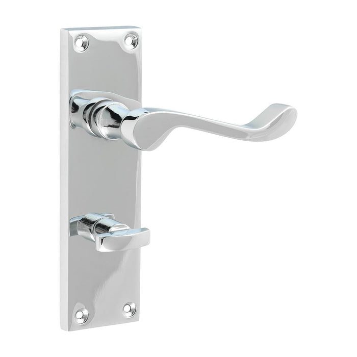 Victorian Scroll Bathroom Handles - Polished Chrome (Size 152 x 42 - 2 Pieces)