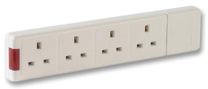 4-Gang Socket 13A 240V White