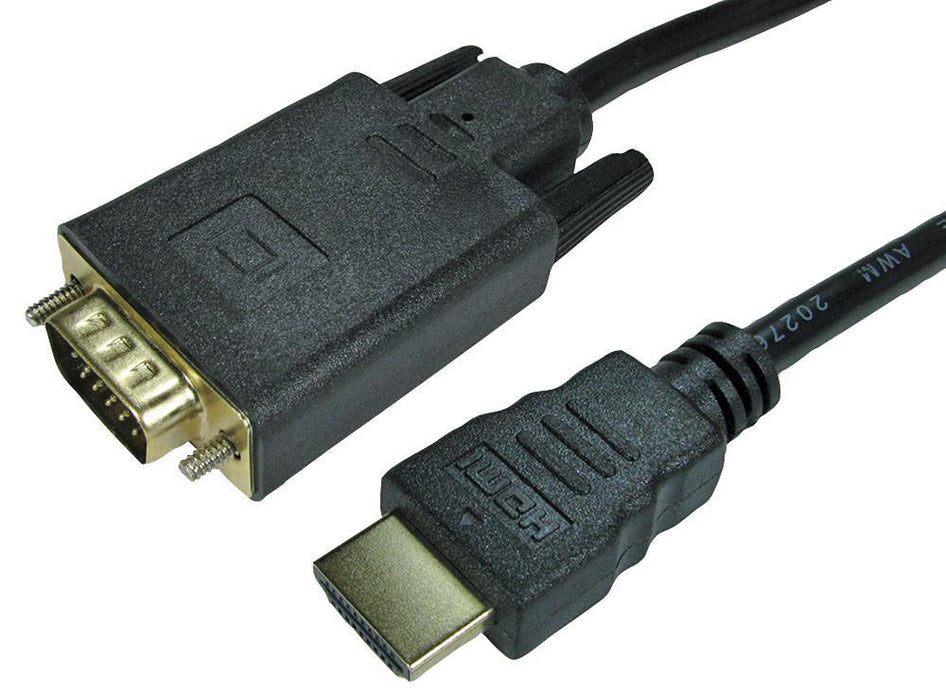 HDMI to VGA Lead, Gold Plated Connections, Black