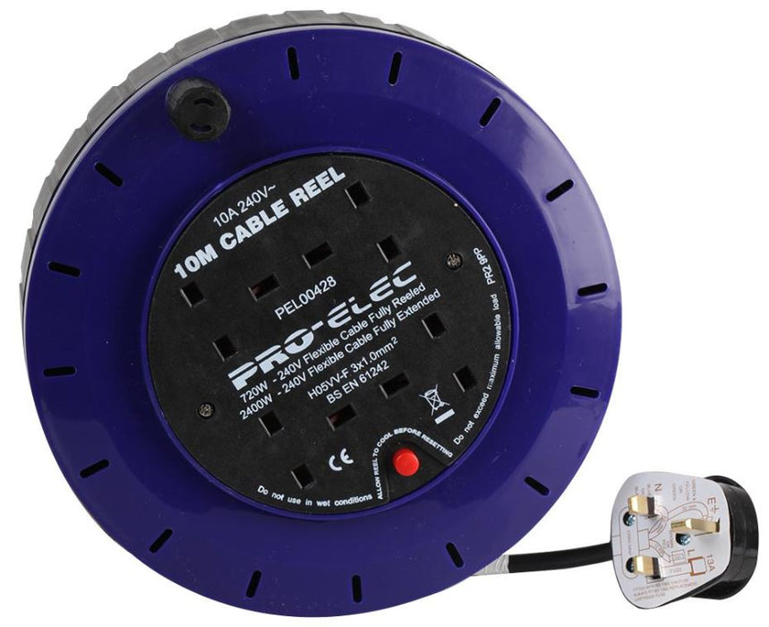 4 Socket Cassette Reel, 10A 10m
