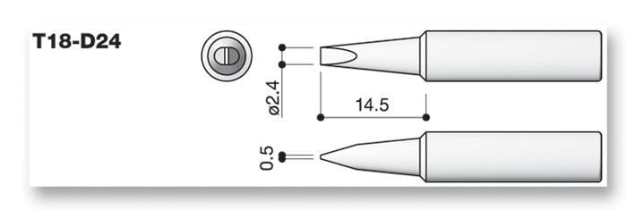 Soldering Tip, Chisel, 2.4mm