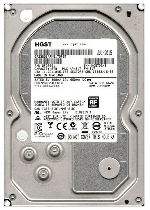 Recertified 3.5" Internal Hard Drive SATA 6Gb/s