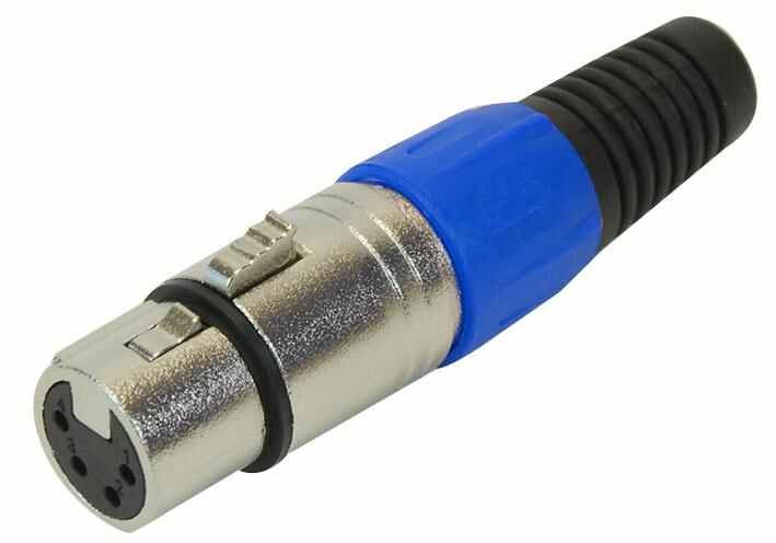 XLR Socket with Blue Coloured Strain Relief