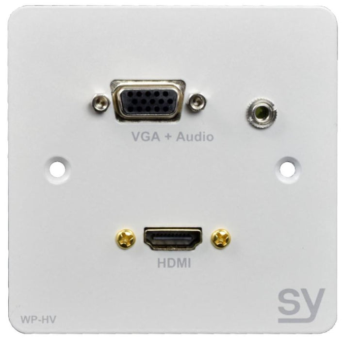 1-Gang HDMI Slim Metal Wallplate with VGA, White