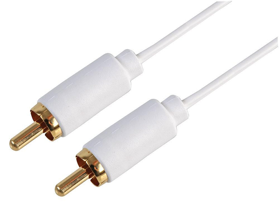 Slim Phono (RCA) Plug to Phono Plug Lead, White