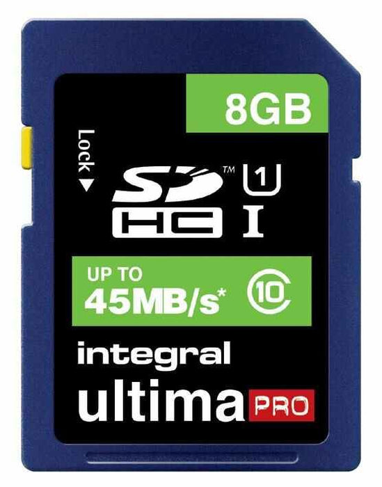 INTEGRAL - 8GB Ultima Pro SDHC Memory Card - Class 10 UHS-1 45 MB/s