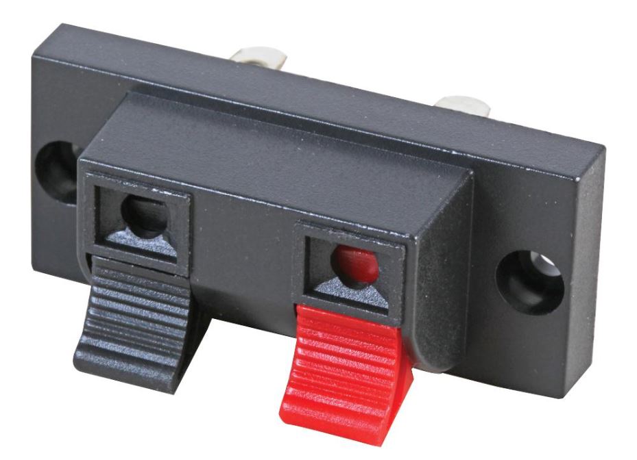 2-Pole Push Terminals, Loudspeakers, Panel Mount