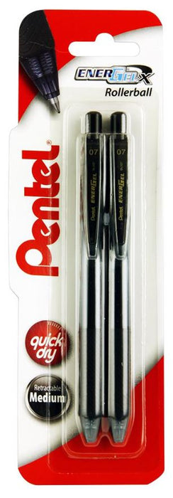 EnerGel X Gel Rollerball Pens, 2 Pack (Black)