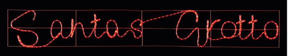 Raraion - Santas Grotto LED Rope Light Sign, Red