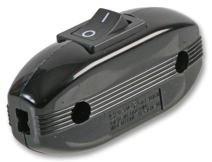 SPST In-Line Through Cord Rocker Switch, 250V AC 6A, 125V AC 10A