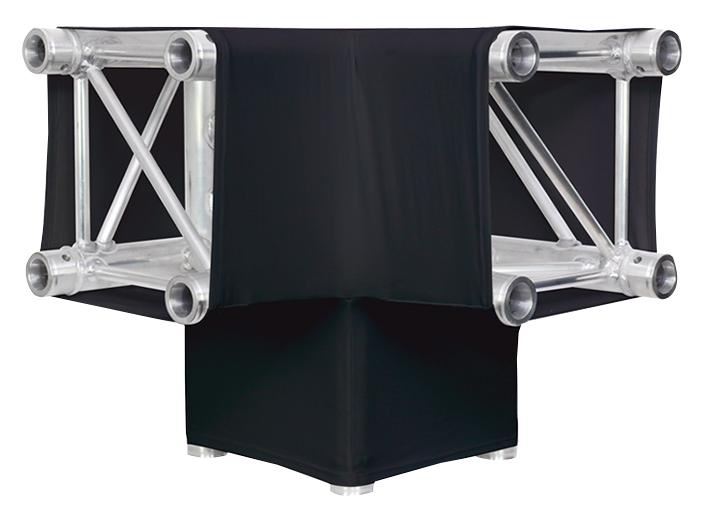 Black 3 Way 90 Degree Corner Quad Truss Sleeve/Sock for F34 Truss