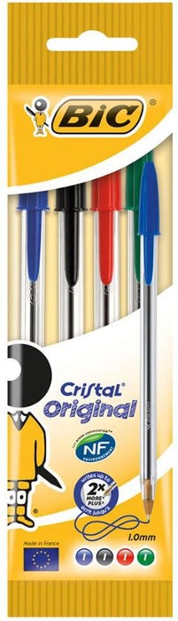Cristal Ballpoint Pens - Assorted Pack of 4
