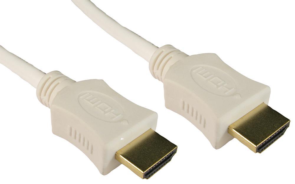 High Speed 4K UHD HDMI Lead with Ethernet, Male to Male, White