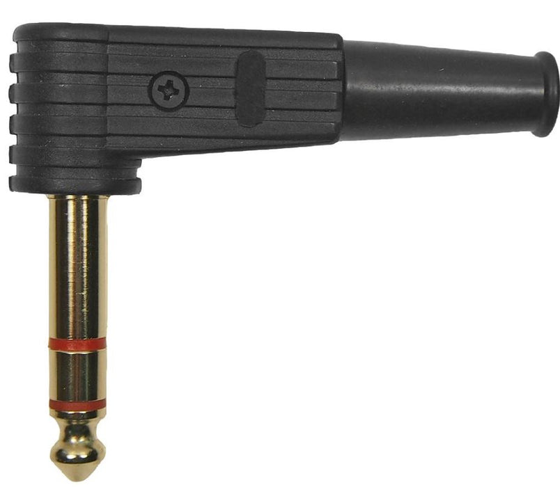 6.35mm / 1/4" Stereo Jack Plug - 90 Degree