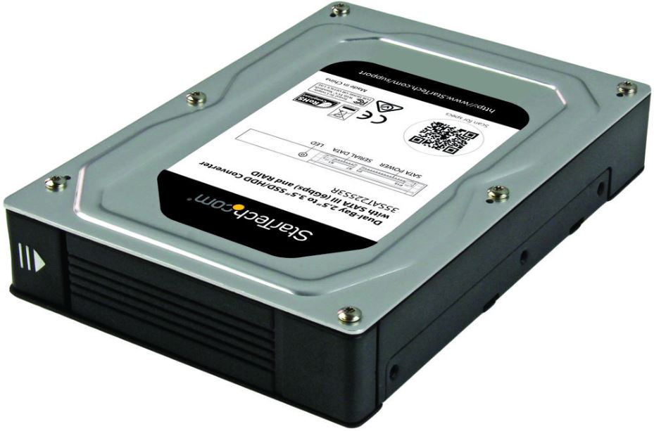Dual Bay 2.5" to 3.5" SATA Hard Drive Enclosure with RAID